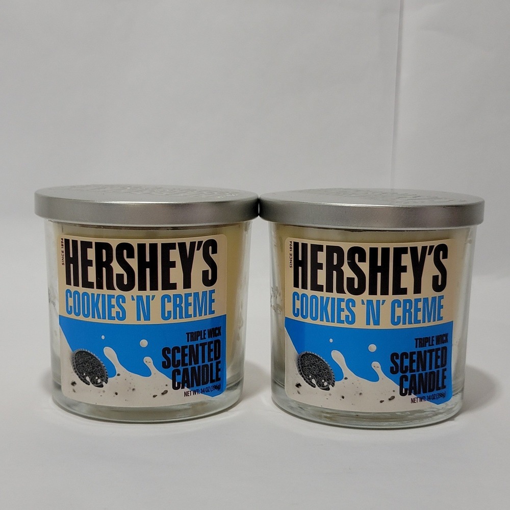 Hershey's Cookies 'N' Creme Triple Wick Scented Candle 14 oz Jar Set of 2